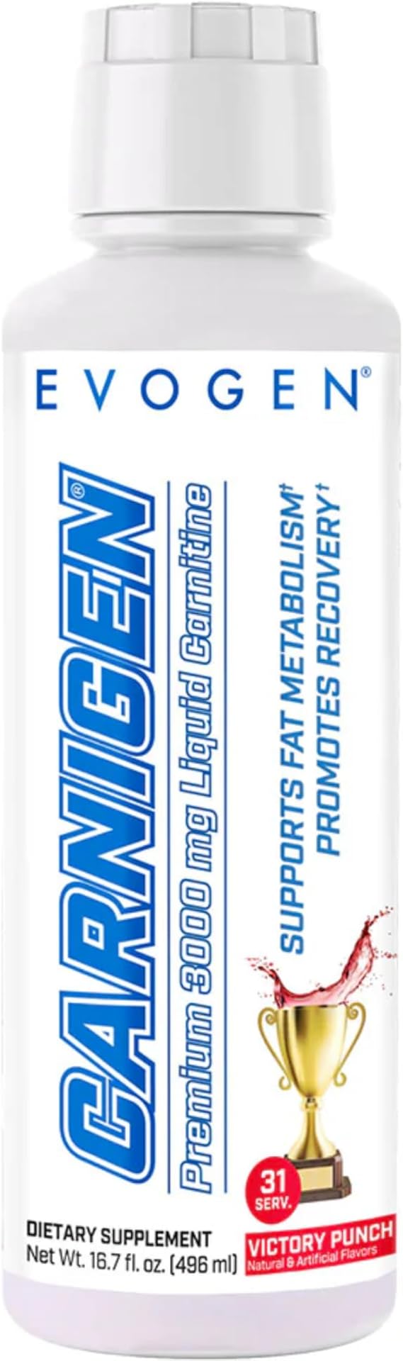 Evogen Carnigen Liquid | Energy Support | Victory Punch | 31 Servings