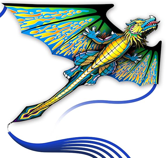 SGftre Red Evil Dragon Kite for Kids & Adults Easy to Fly,Single Line String with Tail for Beach Flying Kites,Kite for Outdoor Activities Family Parties and Beach Games