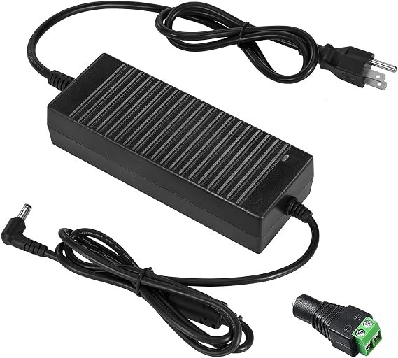 24V 8A Power Supply Adapter AC 100-240V to DC 24 Volt 8 Amp 192W Power Converter Low Voltage Transformer with 5.5 x 2.5/2.1mm DC Output Jack for LED Strip Light CCTV Cameras LCD Monitor 3D Printer
