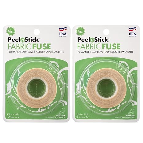 iCraft PeelnStick 3346 Fabric Fuse Adhesive Tape 5/8" x 20 ft roll (2-Pack) Instant Hem Sticky Double Sided Fabric Tape