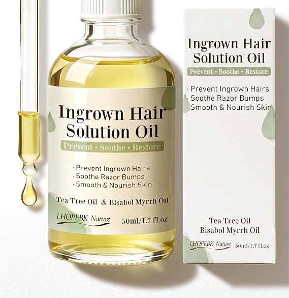 Ingrown Hair Treatment Oil Prevents Ingrown Hairs | Soothes Razor Bumps Reduces Redness & Irritation for Bikini Area, Legs, Underarms, Neck, Beard & Face
