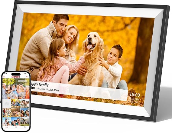 Digital Photo Frame,15.6 Inch Frameo Digital Picture Frame, 1920x1080 IPS LCD Touch Screen,Auto-Rotate,32GB, Supports SD Cards,Share Moments Instantly via Frameo App from Anywhere,Gifts for Your Loves