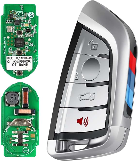 Autel IKEY Programmable Razor Smart Key 2023 Key Fob for BMW Key Creation, 4 Buttons, Ultra Long Range OE Quality, Over 700 Vehicles, Car Key Replacement, Programmed with Autel KM100, IM508, IM608