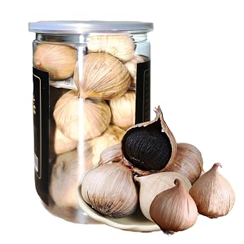 Pickled Black Garlic Whole Cloves Odorless Ajo Entero Negro Natural in a Jar (15.9 Ounce)