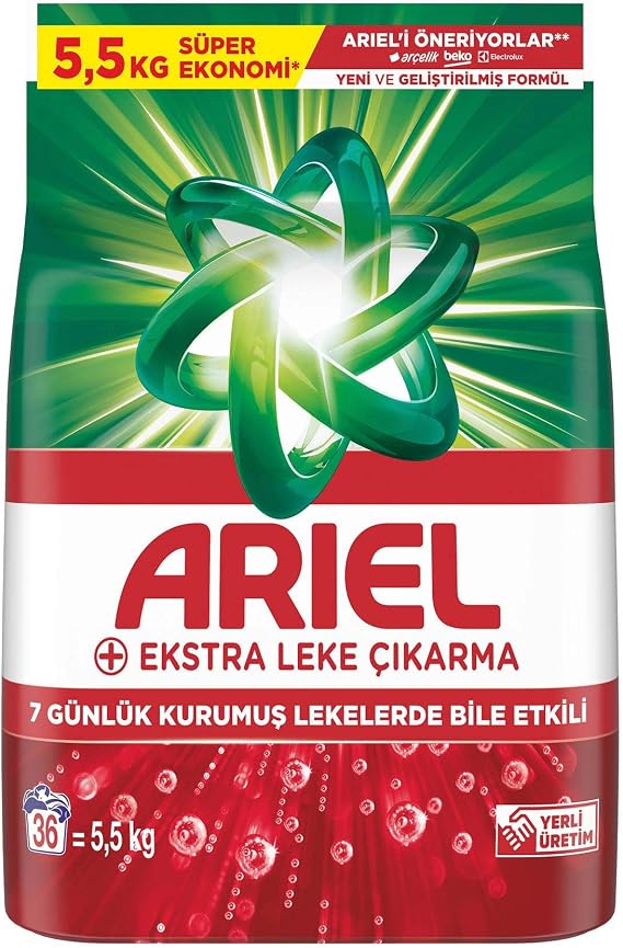 Ariel Ekstra Leke Çıkarma Beyazlar Toz Çamaşır Deterjanı 5.5 KG 36 Yıkama