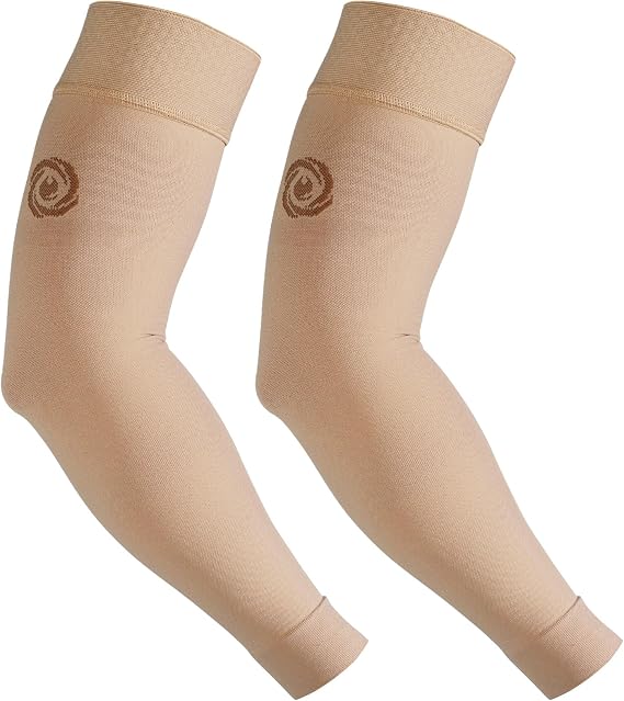 NURCOM Compression Arm Sleeve, 20-30 mmHg, With Silicone, Beige XL