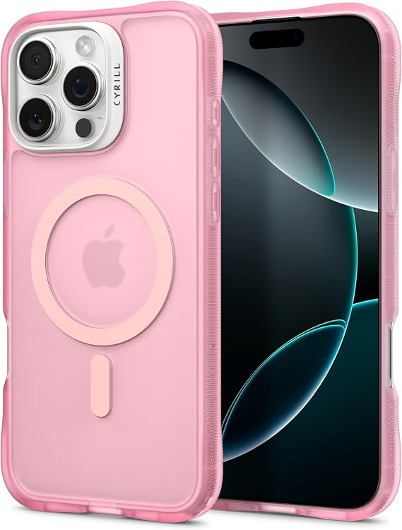 Spigen Ciel by CYRILL iPhone 16 Pro Max ile Uyumlu MagSafe Kılıf Ultra Sheer Mag Kaymaz Mikro Dokulu Pembe Şeffaf Kapak - ACS08247 (Spigen TR Garantili)