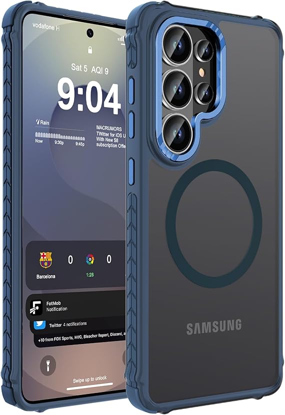 DEERLAMN Strong Magnetic Case for Samsung Galaxy S26 Ultra 6.9-Inch,[Compatible with Magsafe][Military Grade Drop Protection] Translucent Matte Shockproof Protective Phone Cover, Frosted Blue