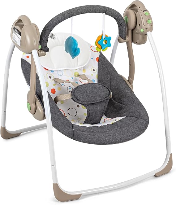 DUOMILEE Baby Electric Swing,Soothing Portable Swing with Intelligent Music Vibration Box,Comfort Swing for Infant Load Resistance: 6-25 lb, Applicable Object: 0-9 Months for Infants.