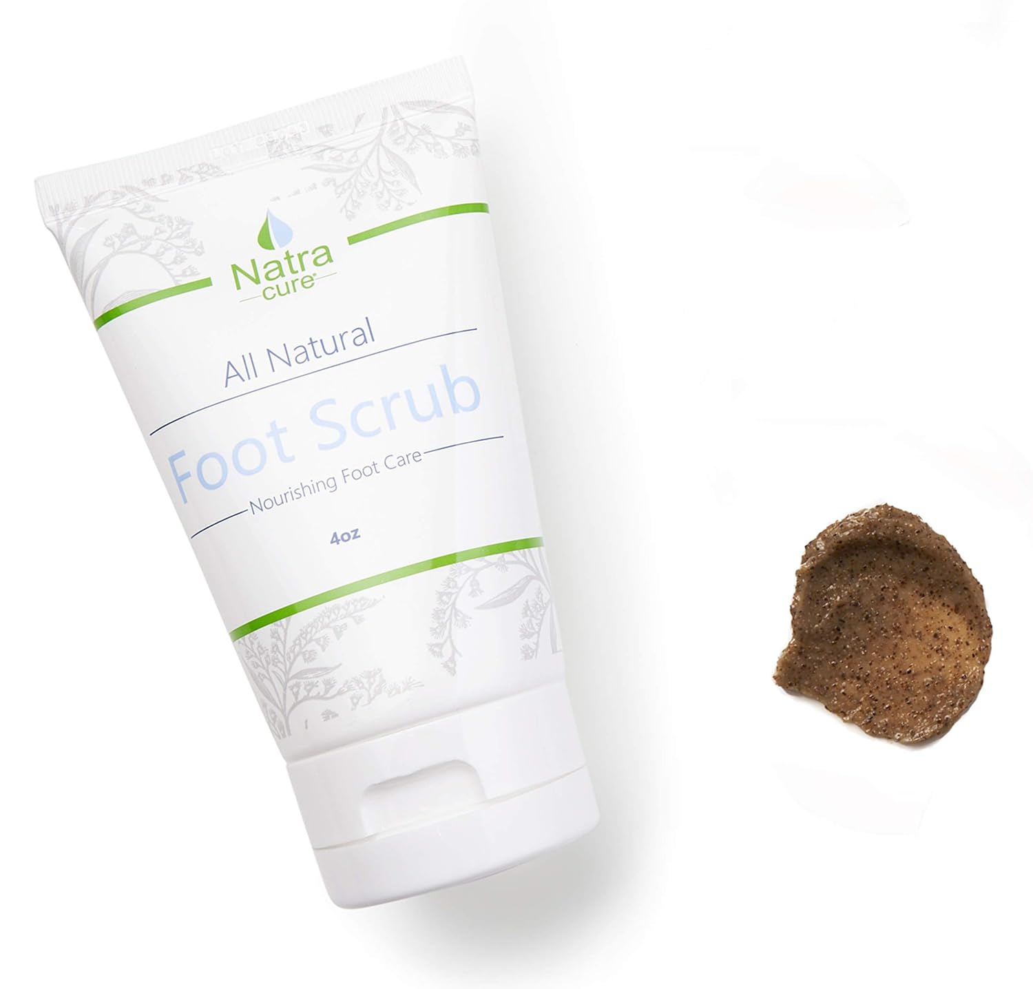 NatraCure Exfoliating Foot Scrub for Pedicures – Foot Exfoliator for Rough Feet, Dry Feet and Crusty Feet Treatment – Pedi Scrub Foot Softener & Smoother – Foot Soap Tea Tree Oil Foot Wash – 4 oz