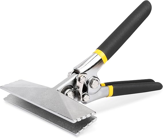HURRICANE Sheet Metal Hand Seamer, 6 Inch Straight Jaw Sheet Bender Tools for Flattening Metal, Bending Pliers with Double Dipped Cushion Handle, Grip Strength and Versatility
