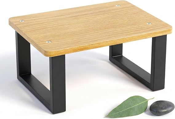 Bamboo Meditation Footrest & Seiza Kneeling Aid 7" Yoga Support Platform for Leg Relief & Deep Stretching Ergonomic Zen Prop