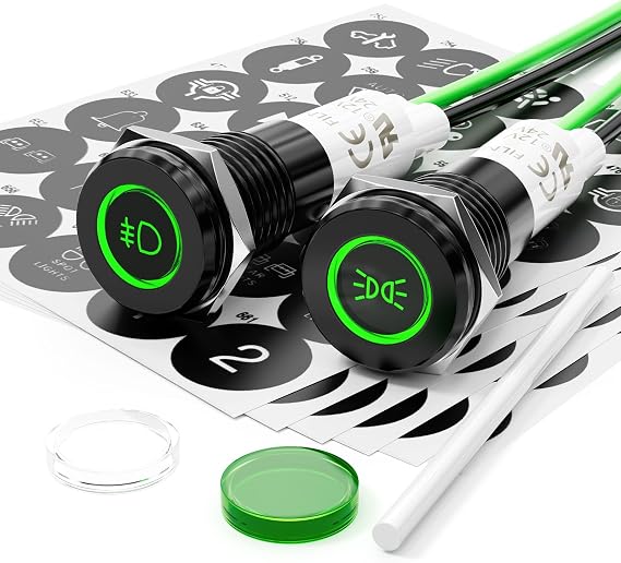 2PCS 10mm Small Symbols Indicator Light 12V DC IP67 Waterproof(5-24V)