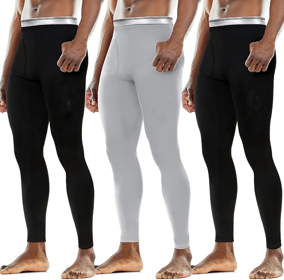 Cutecrop 3 Pack Men Thermal Underwear Pants Fleece Lined
