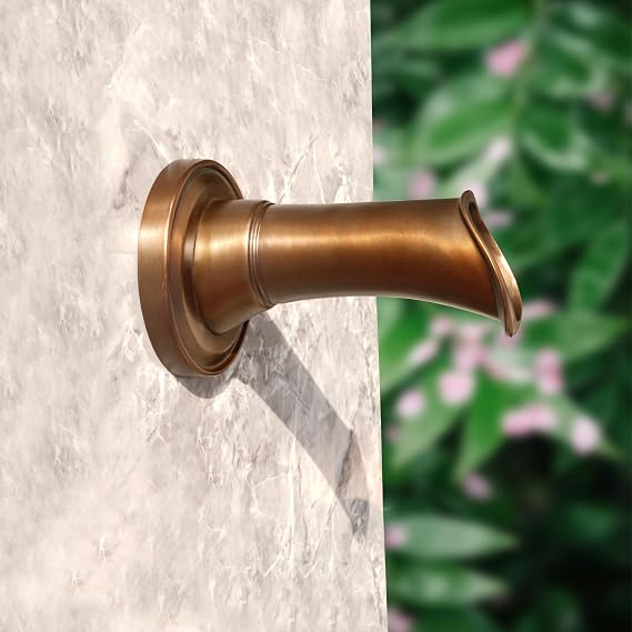 Solid Brass Waterfall Spout Scupper Made Exquisite Handcrafted, Water Fountain Spillway Luxury Landscape Decor for Pools, Ponds, Water Walls (7.63 inch)