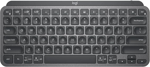Logitech MX Keys Mini Wireless Illuminated Keyboard, Compact TKL, Bluetooth, Smart Backlit Keys, Multi-Device, USB-C Rechargeable, for Windows/macOS/iPadOS/ChromeOS, Black, Bulk Packaging