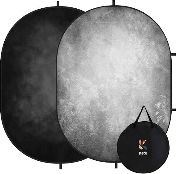 Kate Collapsible Backdrop Gray Black Folding Pop Up Photo Backdrops 148