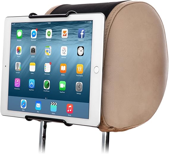 TFY Universal Car Headrest Mount, Fits 7-11 Inch Tablets - iPad, Samsung Galaxy Tab & Note, Adjustable Strap, Detachable, Portable, No Protruding Parts | Compatible with Tablets | Universal Fit | Adjustable | Portable | Easy installation | Secure hold | Works with/without case