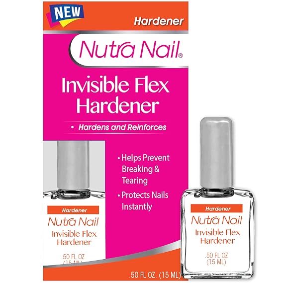 Nutra Nail Invisible Flex Nail Hardener, Clear Gel Top Coat (05 fl oz)