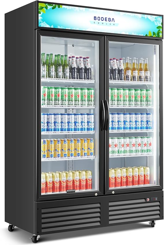 BODEGACOOLER Merchandiser Refrigerator, 40 Cu.Ft Commercial Beverage Cooler