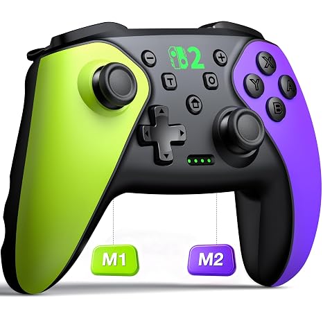 Wireless Switch Pro Controller für Switch 2/Switch 1/Lite/OLED/Android/IOS/Windows Gamepad mit Programmierbar/6-Achsen Gyroskop/Dual Vibration/Turbo Ergonomisch Gestalteter Präzise Joystick