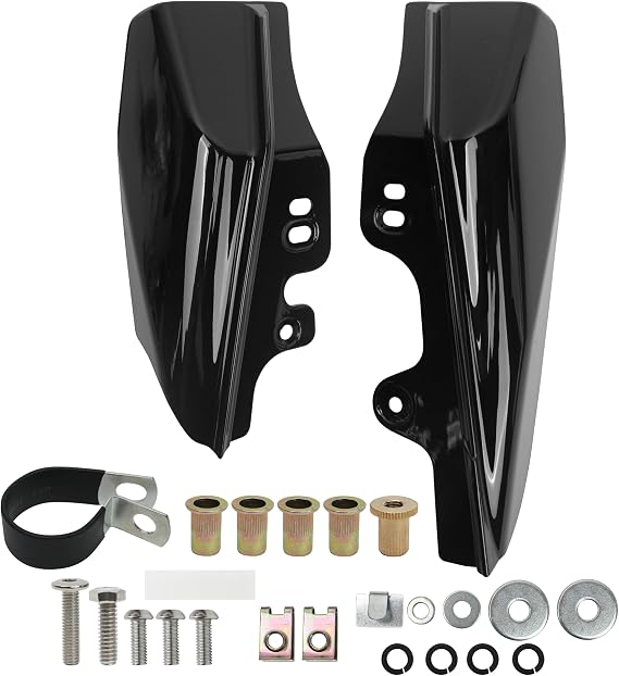 Compatible with Harley Davidson Touring 2001 2002 2003 2004 2005 2006 2007 2008 Gloss Black Mid-Frame Air Deflector, Heat Shield Accessories Fit Electra Glide/Street Glide/Road King/Ultra Classic