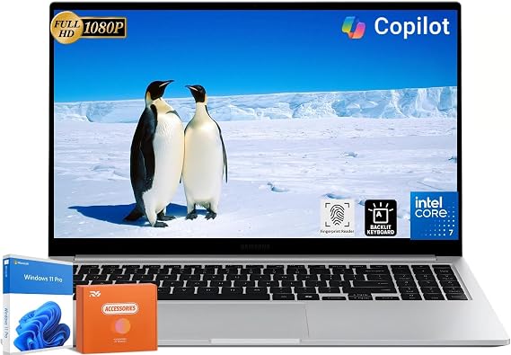 Samsung Galaxy Book4 AI Laptop PC, 15.6" FHD Display, Intel 10-Core 7-150U (Up to 5.4GHz), 16 GB RAM, 2 TB SSD, Fingerprint Reader, Backlit Keyboard, Long Battery Life, Dolby Atmos, Windows 11 Pro