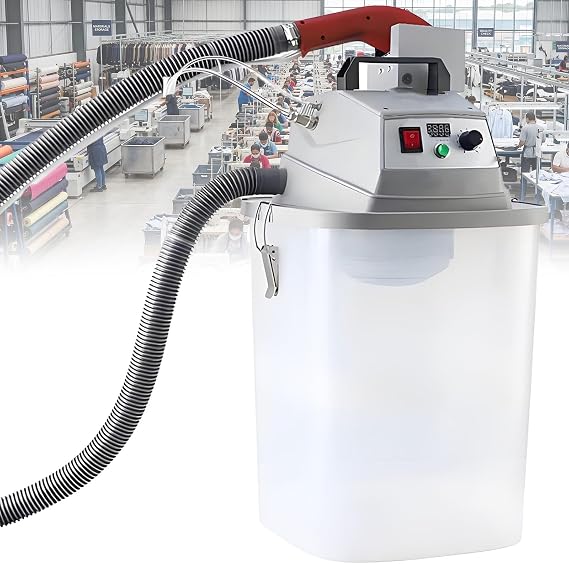 Single Head Thread Trimming Machine with 30L Bin, Low Noise Brushless Motor Stepless Speed Garment Loose Thread Cutter for Clothing, Fabrics and Leather