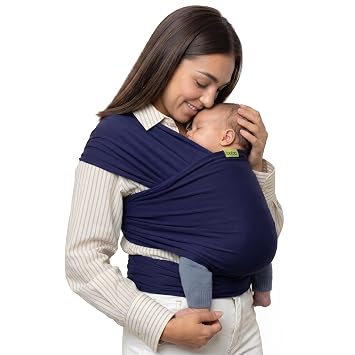 Boba Baby Wrap Carrier Original Baby Sling Carrier for Newborns (735 lbs), Soft, Secure, Hands-Free & Ergonomic, Ideal for Comfortable Bonding, New Parents (Navy Blue)