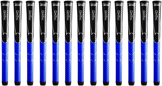 Winn Dri-Tac Midsize (+1/16 Inch) Black/Blue 13 Piece Golf Grip Bundle (