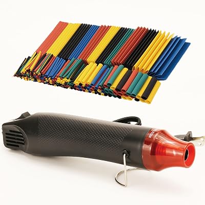 Mini Heat Gun  Heat Shrink Tubing Kit,300W 392F Heat Gun for Shrink Tubing,Shrink Wrapping,Wire Connectors,Cable and Wire Shrink Wrap,Crafts Candle Making and Epoxy Resin Heating
