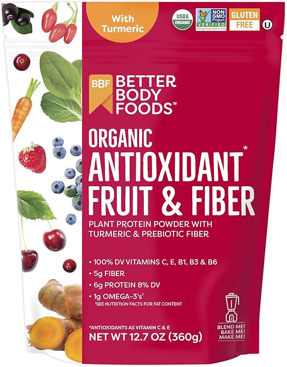 BetterBody Foods Organic Antioxidant Fruit and Fiber Superfood Blend, 12.7 Ounce, Powder