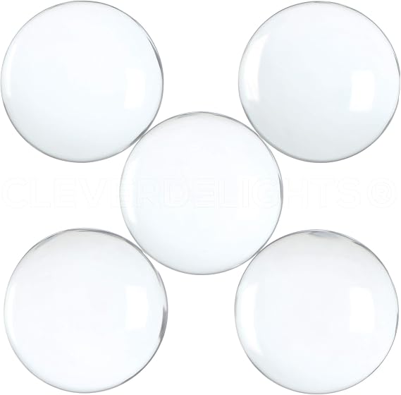 CleverDelights 40mm (1 9/16") Round Glass Cabochons - 10 Pack