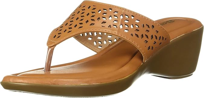 BATA Womens Wedges Heeled Flip Flops, Stylish Medium Heels Sandals, Comfortable Open Toe Slip On with Toe Separator, Cushioned Footbed for Casual Work, Festive & Evening Wear