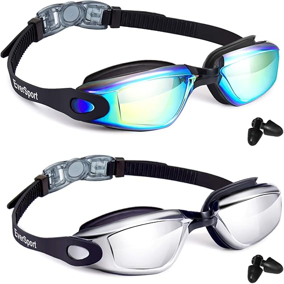 Swim Goggles Pack of 2 Swimming Goggles Anti Fog for Adult Men Women Youth