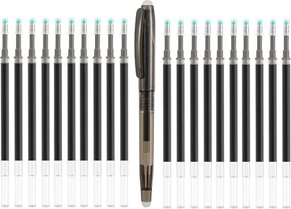 ibotti Heat Erasable Fabric Pen with 20 Refills for Tailors Sewing, Quilting and Crafts, Black