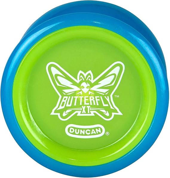 Duncan Toys Butterfly XT, Ball-Bearing Trick Yo-Yo, Blue with Green Cap
