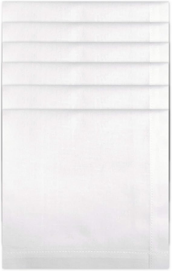 100% Cotton Handkerchiefs Large Mens Hankies 40 Cm (20 Inch) White King Size (40 Cm)