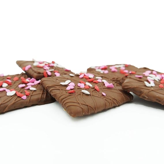 Philadelphia Candies Valentine's Day Hearts Gift, Milk Chocolate Covered Graham Crackers, 6 Ounce