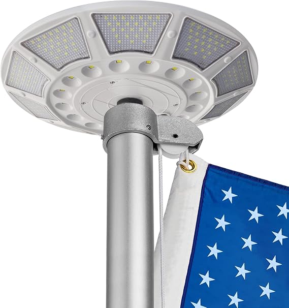 Solar Flag Pole Light 360 LED Illumination, Solar Powered, Waterproof for 20-25ft Flagpoles Outdoor Yard Lighting Perfect for Residential & Commercial Use