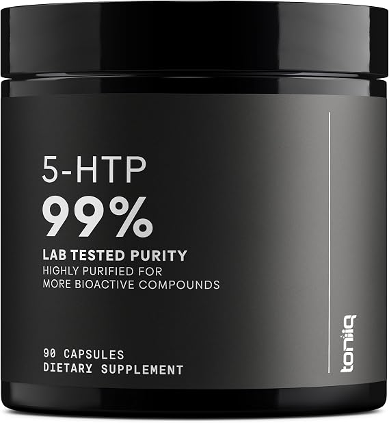 Toniiq Ultra High Strength 5HTP Capsules | 99%+ Highly Purified and Bioavailable - 12:1 Concentrated Extract - 200mg - 90 Veggie Capsules