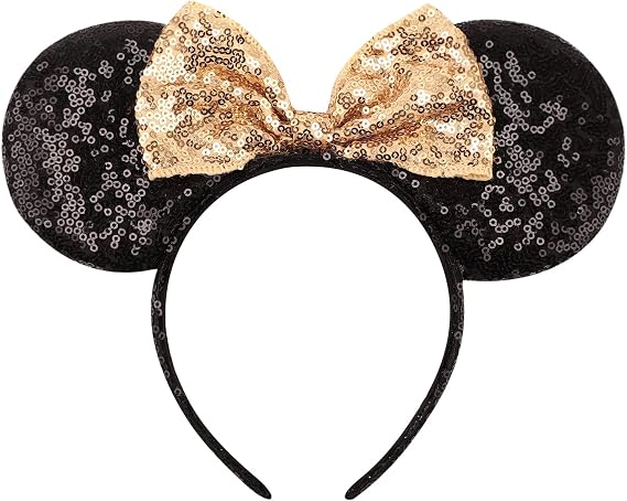 AQOKKA Mouse Ears Headbands with Bow Minnie Ears Cosplay Costume Hair Accessories for Women Birthday Party Decoration