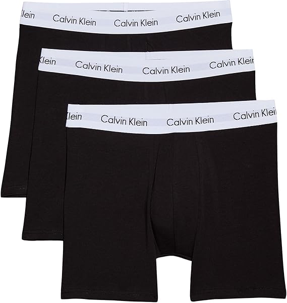 Calvin Klein Men’s 3 Pack Boxer Briefs with Logo Waistband
