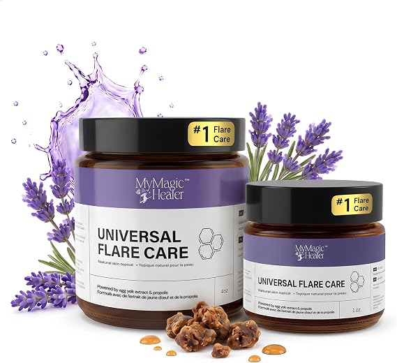 MyMagicHealer Universal Flare Care DUO 4oz & 1oz Drawing Salve for HS, Boils, Cysts & Daily Flare-Ups | Home & On-The-Go Kit | Natural Ingredients