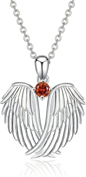 Angel Wings Necklace 18K White Gold Plated Delicate Angel Necklace Meaningful Jewelry Gift for Women