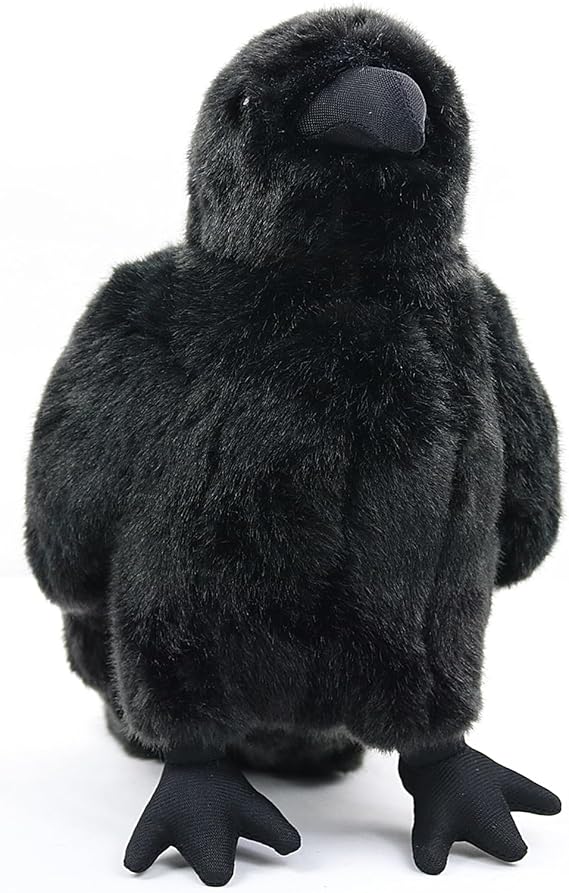 Large Crow Stuffed Animal Realistic 9.44'' Black Crow Bird Raven Plush | Realistic,Pillow,Home Decor,Soft ,Little Bird Raven Stuffed Doll for Friends Gifts