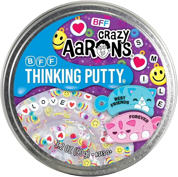 Crazy Aaron's Thinking Putty - BFF - Sensory Putty for Kids and Grown ups in a 4" Tin - Creative and Endless Fun, Stress Relief Therapy Toys, Never Dries Out - Made in USA