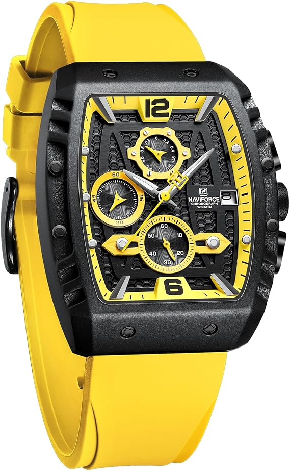 NAVIFORCE Men's Quartz Watch with Automatic Date and Week Display, Analogue Wristwatch