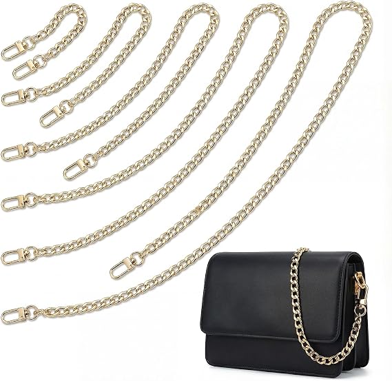 5 Pcs Gold Purse Extender Chain Metal Bag Strap Replacement Accessory | Crossbody Shoulder Handbag Charm Adjustable Lengthener Hardware