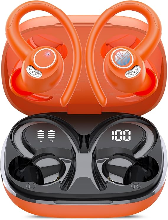 Wireless Earbuds, Bluetooth 5.4 Headphones Sport Over Ear Buds With ENC Mic